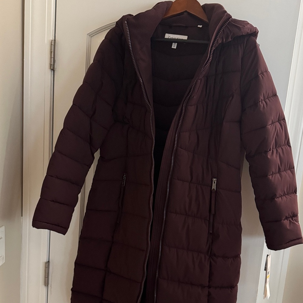 Calvin Klein Deep Burgundy Puffer Jacket